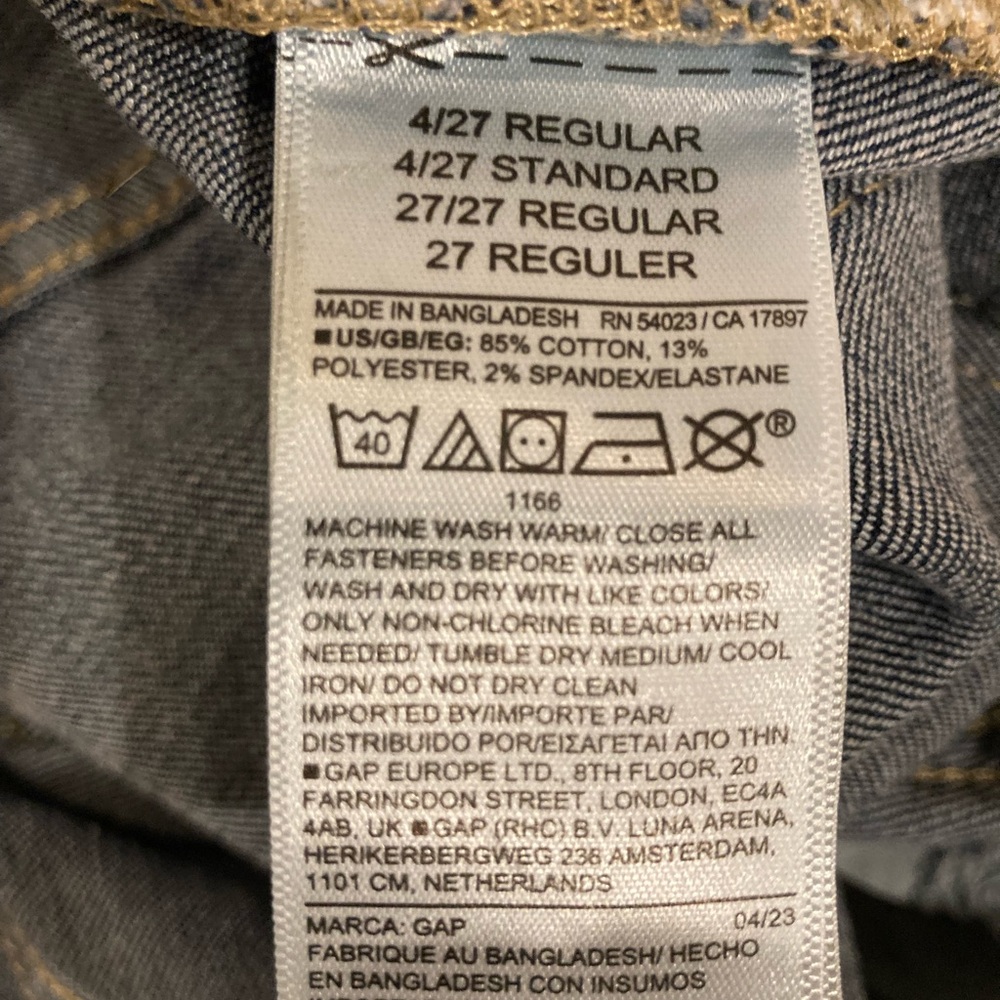 NWOT Gap classic straight jeans, size 4/27R - Picture 6 of 8